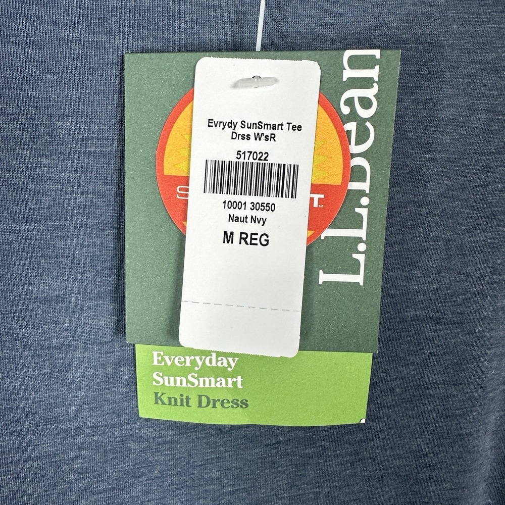 NEW LL Bean Everyday SunSmart Tee Dress Womens Medium Blue Active Soft Stretchy - Picture 7 of 7